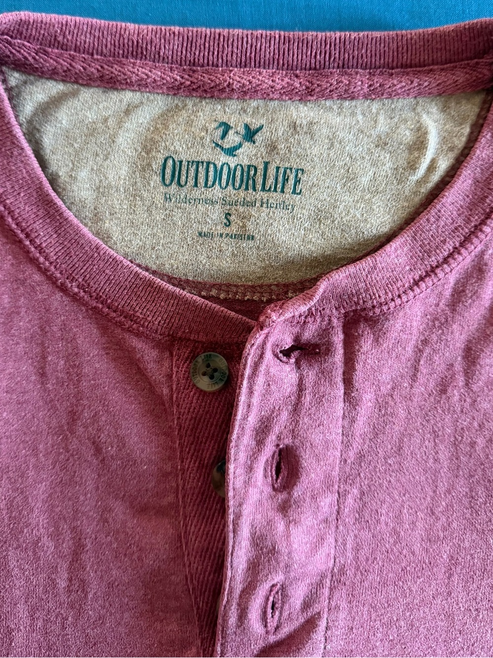 Outdoor Life Men’s Mauve Button-Front Henley Shirt